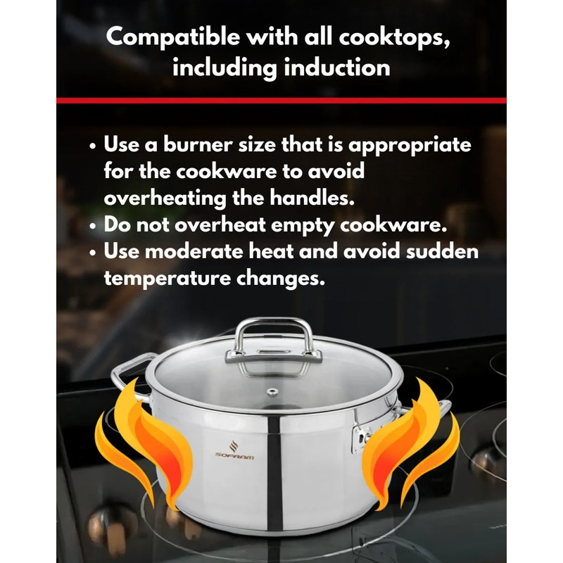 SOFRAM Sofram Stainless Steel Stock Pot, 0.5, 10.20"W