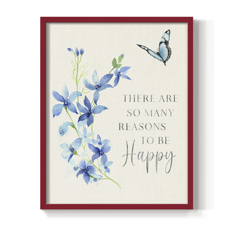 Spring Botanical I Framed Print - Solid Wood, 11" H x 9" W, Red