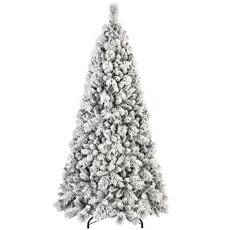 Arbre de Noël floqué avec support en métal, 6', Non pré-éclairé
