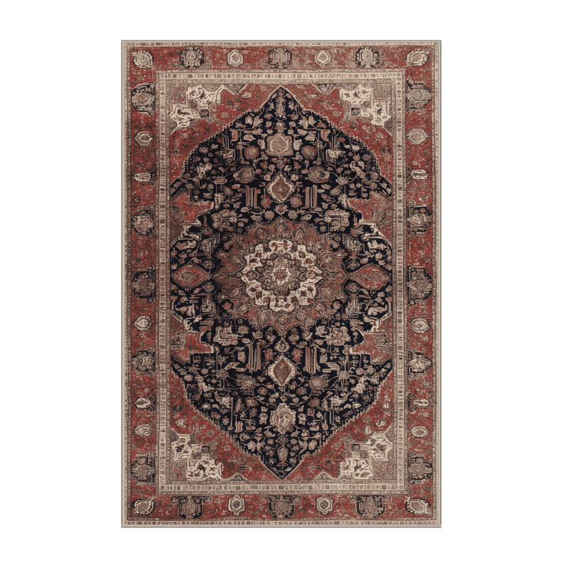 Machine Washable Persian Brown Area Rug, Runner 2' x 5'