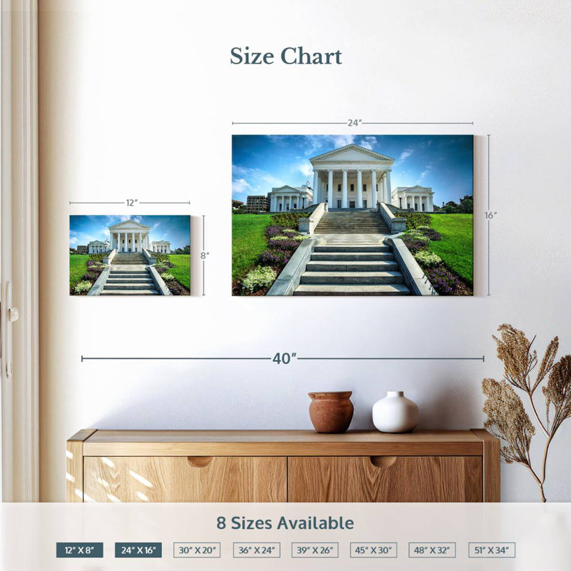 Virginia State Capitol Exterior, 16" H x 24" W