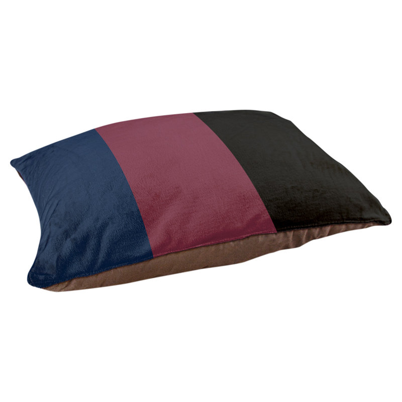 Coussin Cleveland, Grand (l 40 po x P 30 po x H 14 po), Bleu marine / vin / noir