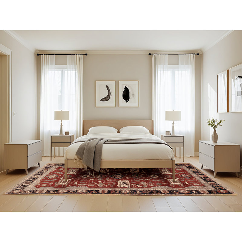 Machine Washable Persian Brown Area Rug, Rectangle 5' x 8'
