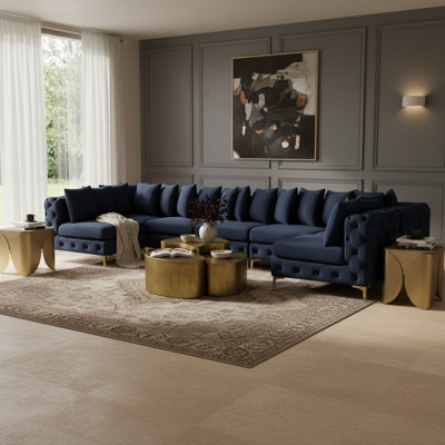 Canapé modulaire en velours de 198 po