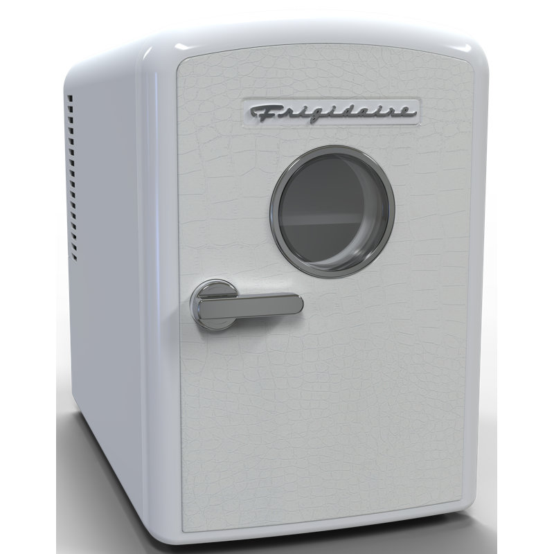 Frigidaire 9 Can Mini Cooler, 6 Liter Personal Fridge, White Crocodile, White Crocodile