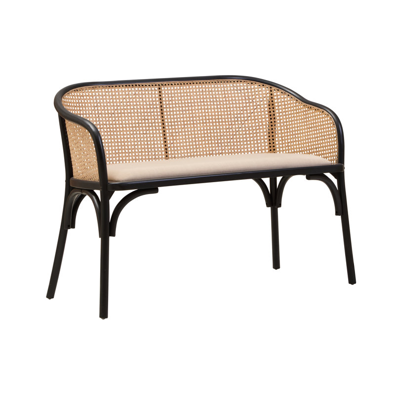 Aniket Polyester Upholstered Bench, Black