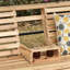 Balancelle en bois 3 places avec table basse et porte-gobelets