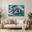 Sports nautiques, water-polo, art mural en métal bleu-965921925
