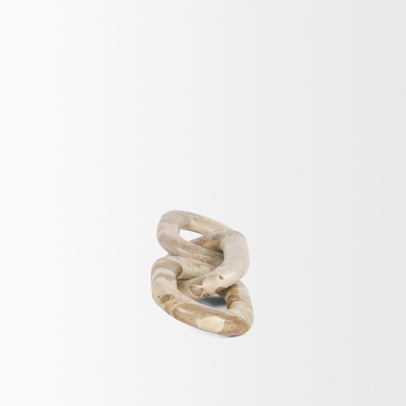 Pinehurst Marble Chain Link Decorative Object, 1.06" H x 13.25" W x 4.25" D, Beige