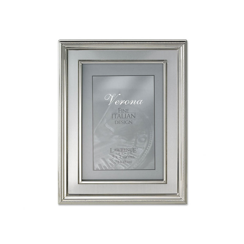 Cadre photo en métal à panneau intérieur argenté brossé, 5 po x 7 po