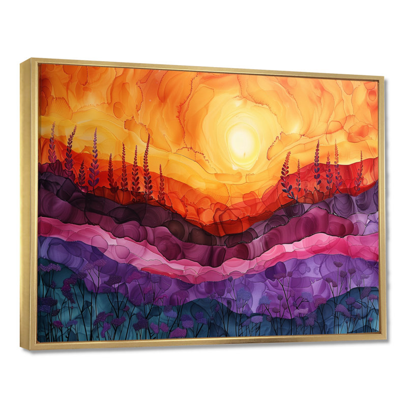 Charpentier - Rainbow Wall Art Print, H 24 po x l 32 po x P 1 po, Toile avec cadre flottant or