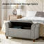 Banc de rangement rabattable avec clous et pieds en bois massif Alisdair-77351255