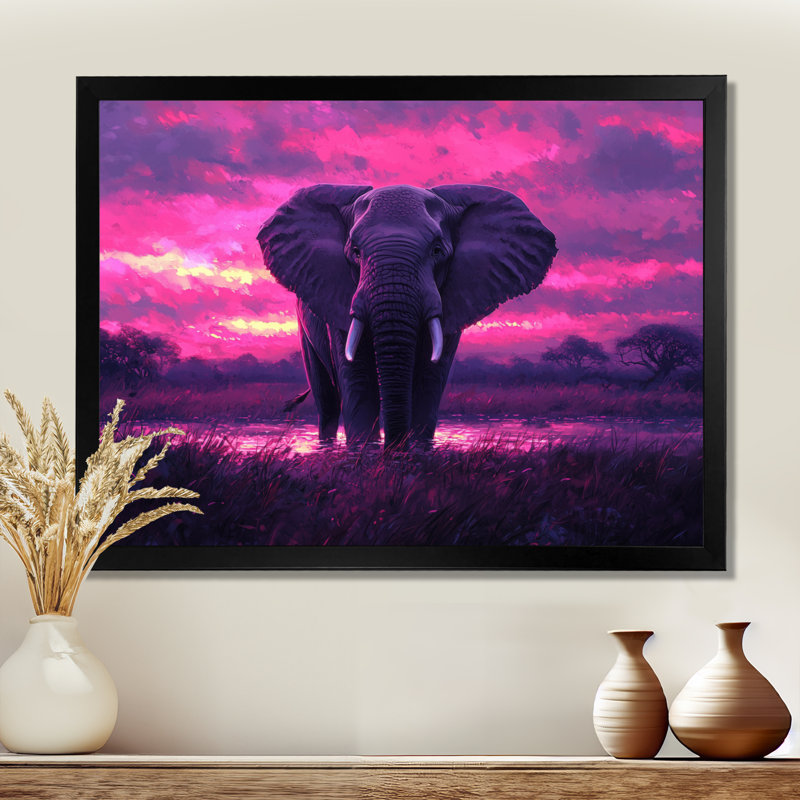 Éléphant d'Haggins dans la lueur du crépuscule d'Afrique I - éléphant, art mural, Reproduction encadrée d'une seule photo