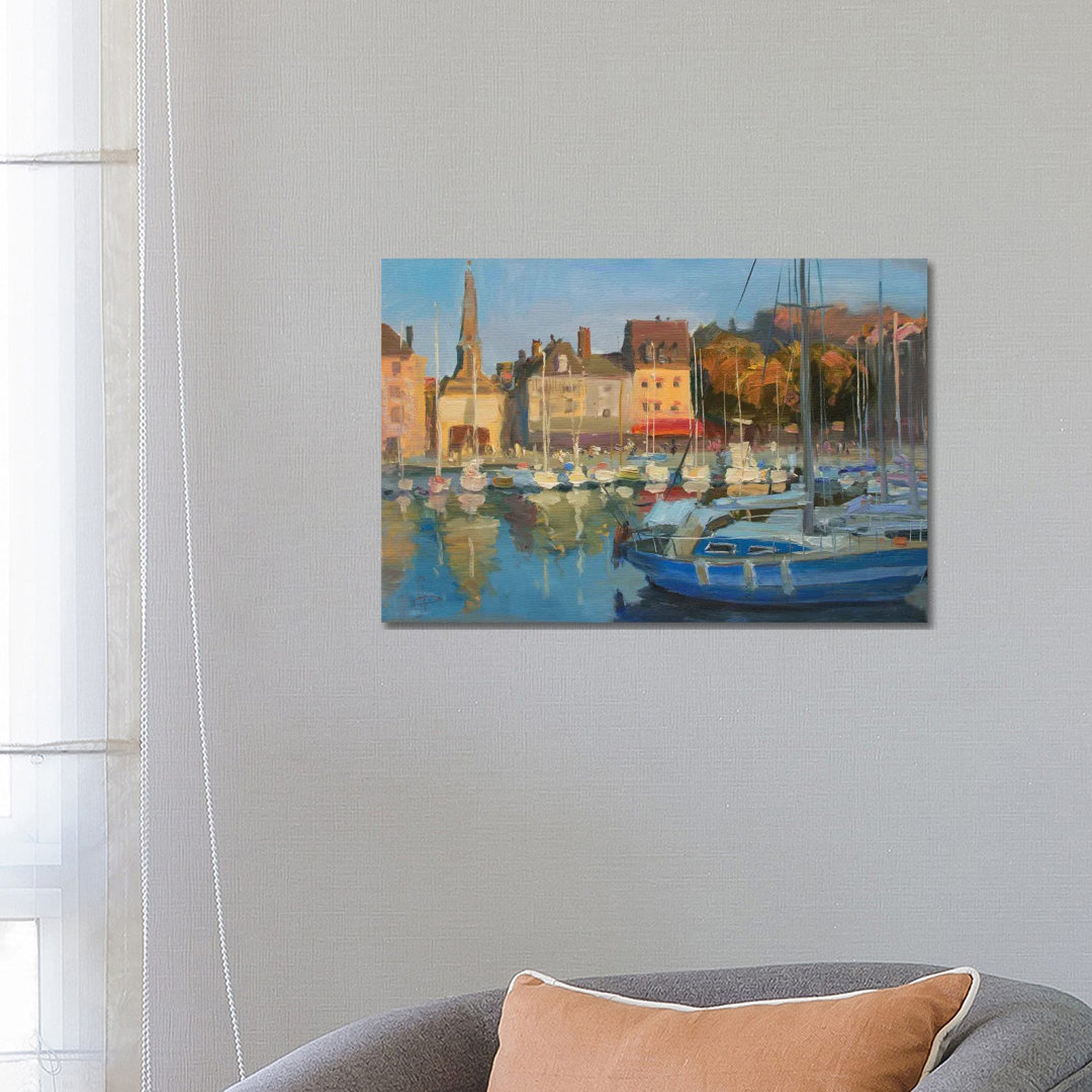 Yachten Honfleur Frankreich von CountessArt - Galerie-verpackte Leinwand Giclée auf Leinwand