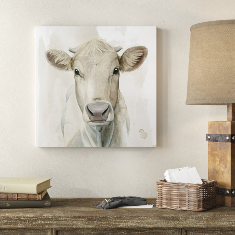 «Prairie Bovine I», peinture sur toile, H 20 po x l 20 po
