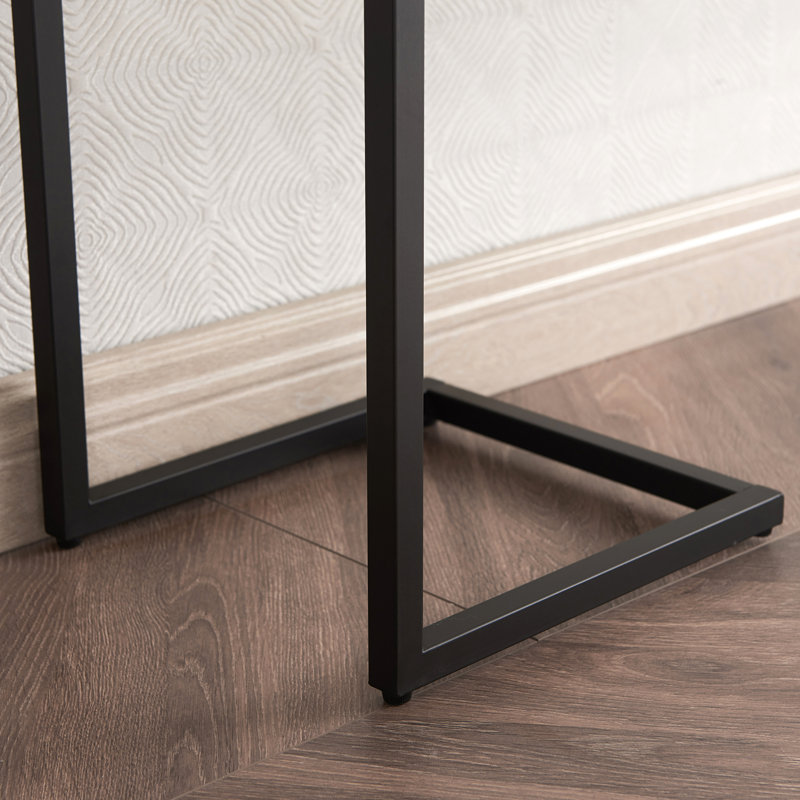 Glass Top Console Table, Blackened Bronze