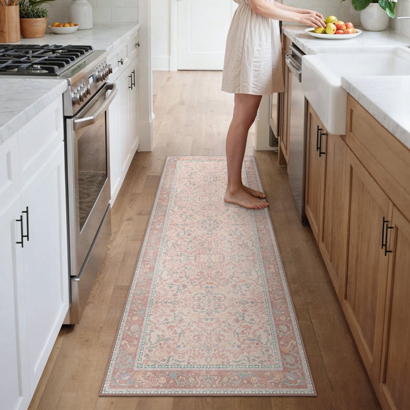 Floral Area Rug, Rectangle 80 x 150 cm