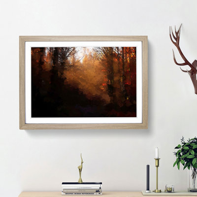 Sunrays in an Autumn Forest in Abstract - Framed Print