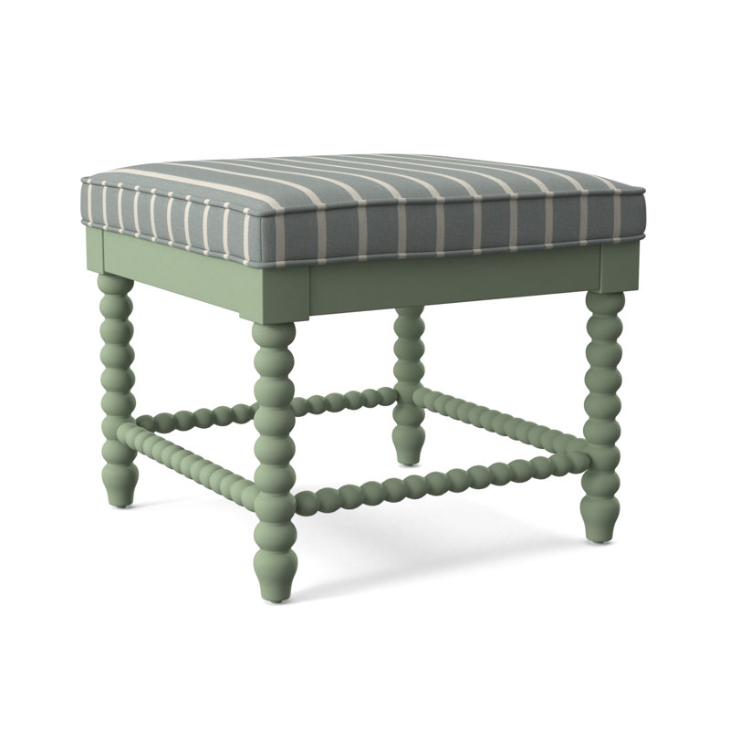 Lind Island Upholstered Bench, Navy Crypton Performance, Celery Finish