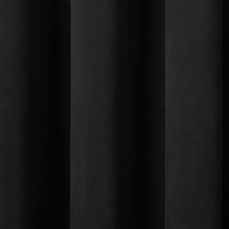 Montrose Eyelet Blackout Curtains, Black, Width 229 x Drop 183 cm