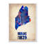 « maine aquarelle map », impression sur toile tendue-11859686