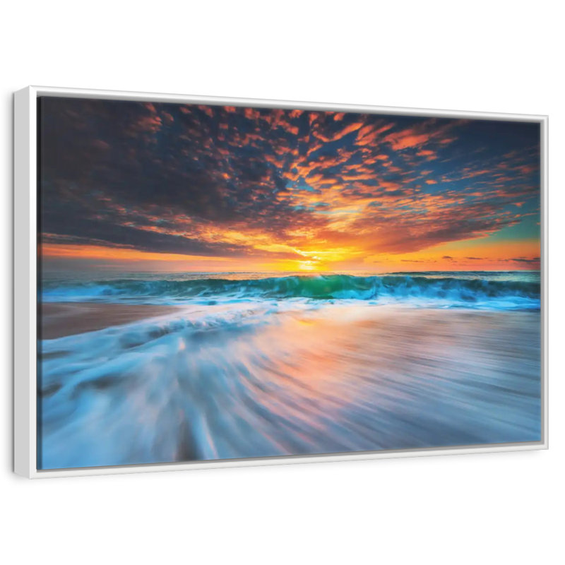 Cloudscape sur Malwae, Cadre flottant blanc, 25 po x 17 po