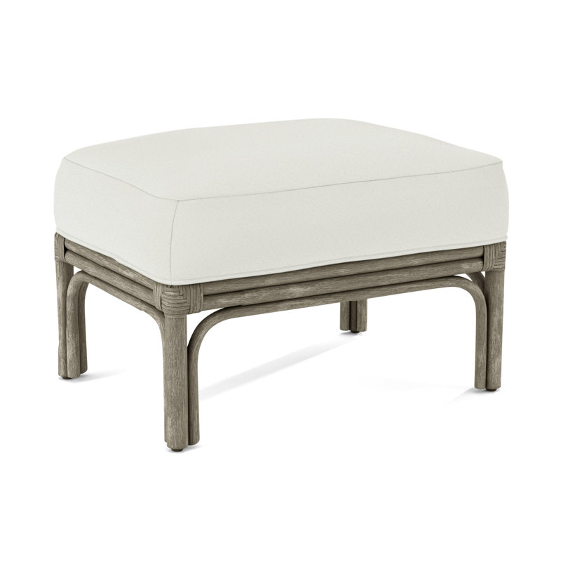 Repose-pieds rectangulaire 26 po Boca, Foyer de pierre, Tissu performance blanc 0851-94