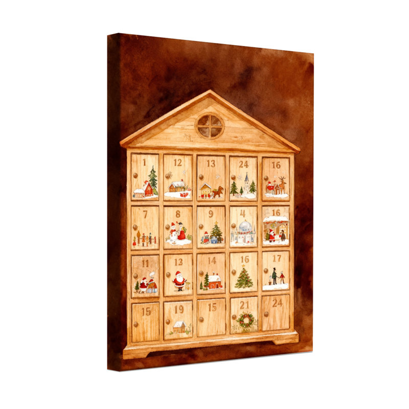 Noël avec motif de calendrier en bois, H 18 po x l 12 po