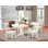 5 Piece Dinette Set for 4 Includes an Oval Dining Table with Butterfly Leaf and 4 Dining Room Chairs, 40x76 Inch, Linen White