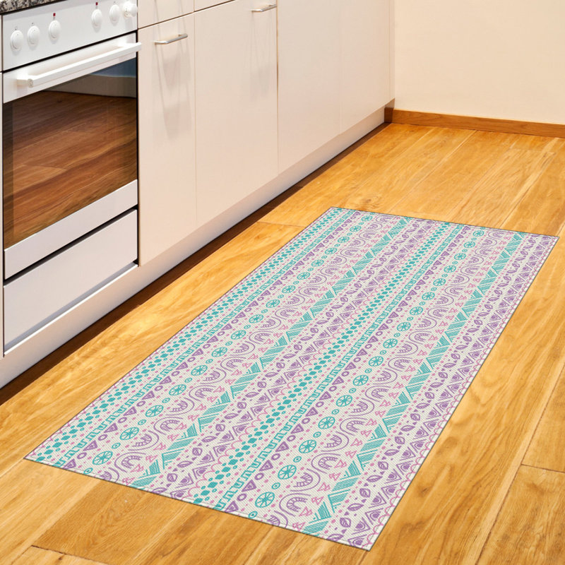 Tapis décoratif abstrait à haute densité en fibres longues, Rectangle 2 pi 7 po x 5 pi