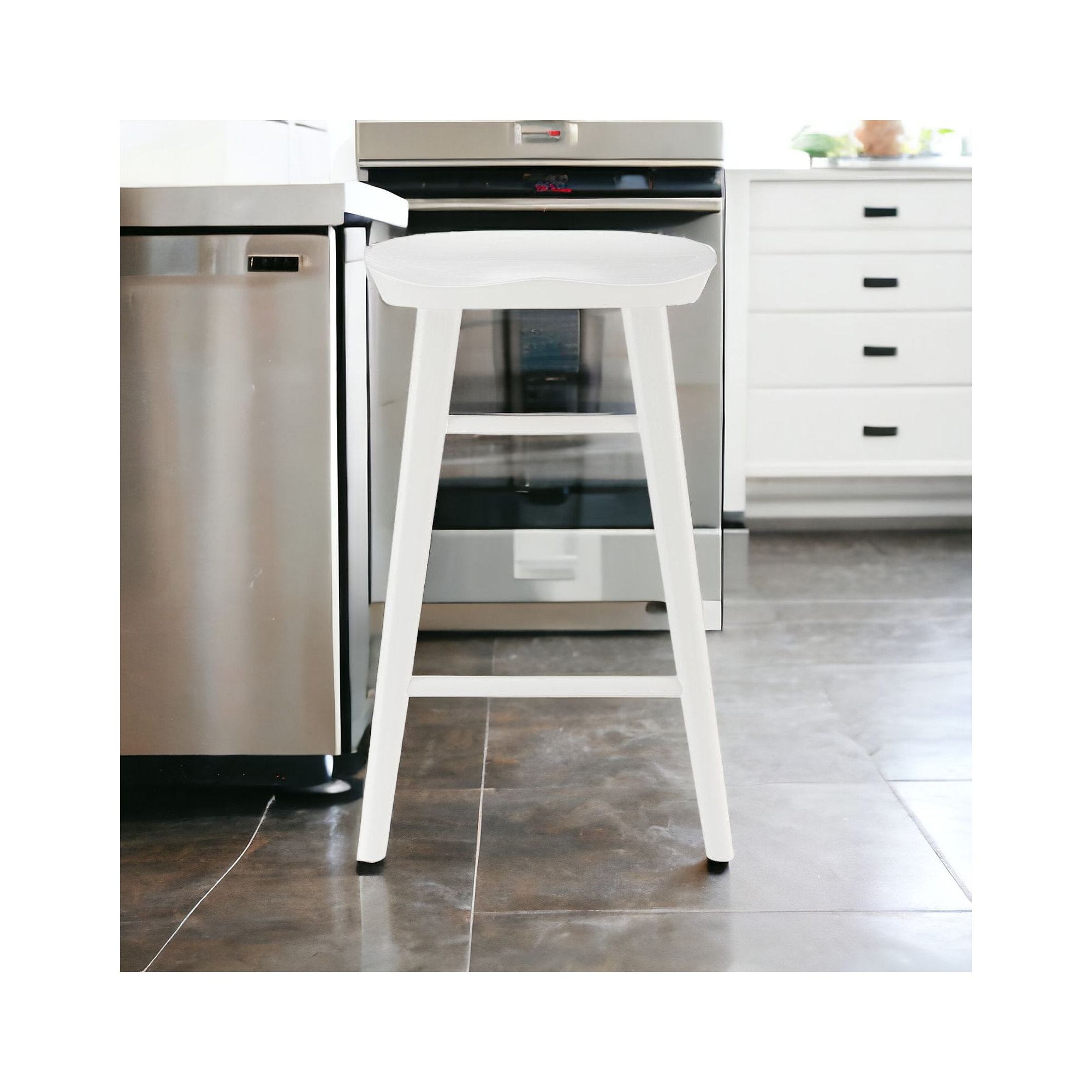 Anzie Bar & Counter Stool, White, Counter Stool (25.8" Seat Height)
