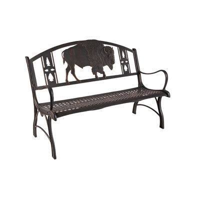 Henriette Bison Cast Iron Park Bench by Loon Peak