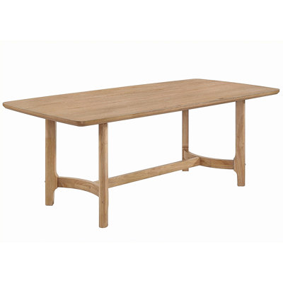Modern 1pc Rectangular Table Light Brown Beige Finish Softly Rounded Corners Wooden Dining Room Furniture