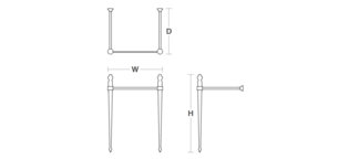 Memoirs® Console Table Legs for K-2239 Memoirs® Sink, Vibrant Brushed Nickel