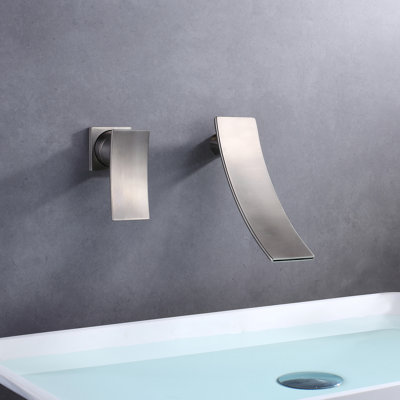 Robinet de meuble-lavabo de salle de bain, robinet de lavabo à gauche, robinet de lavabo mural avec bec cascade