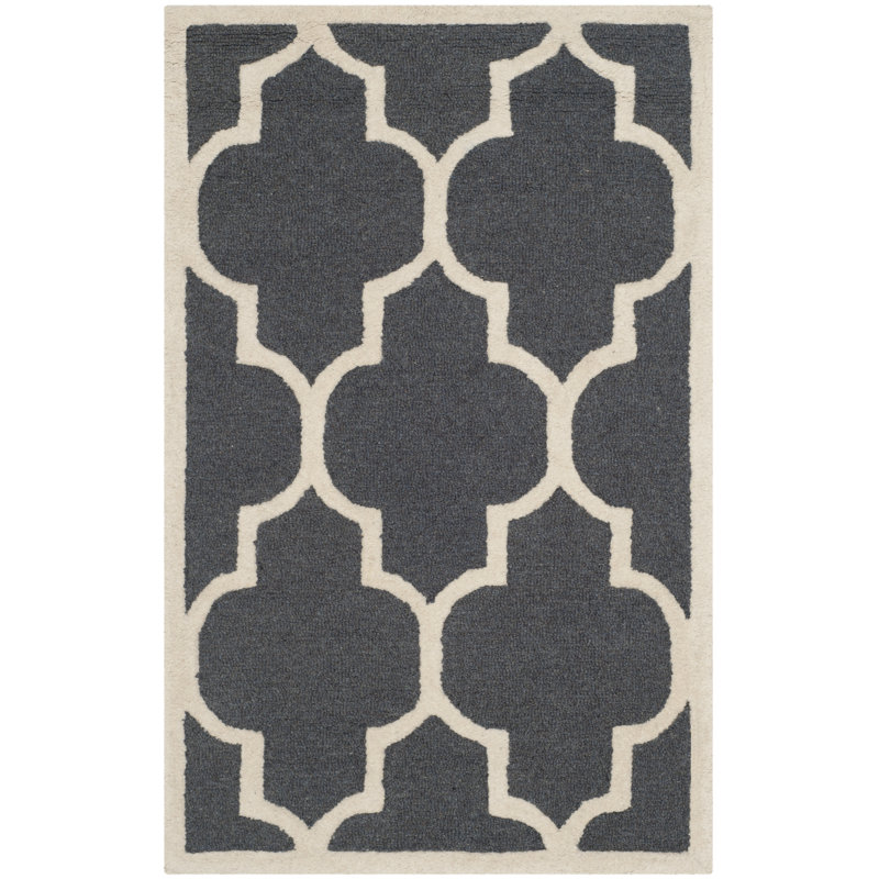 Rotteck Geometric Wool Hand Woven Area Rug, Rectangle 91 x 152cm