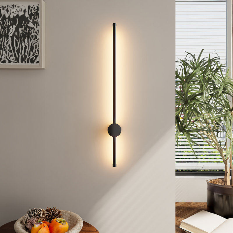 60cm Aluminium LED Flush Mounted Sconce, 3000K, Black