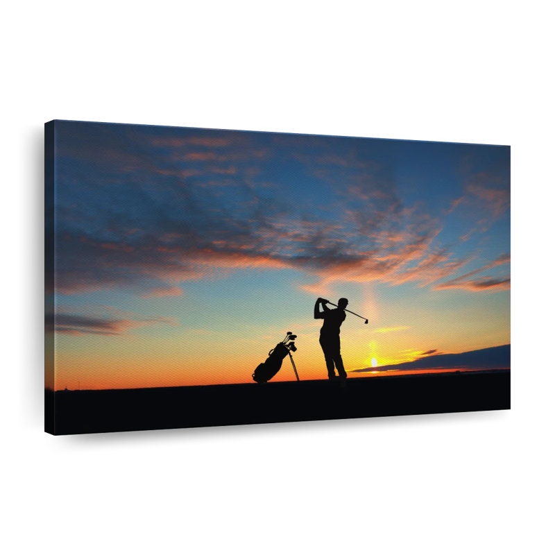 «Golfing at Sunset» sur impression sur toile, H 32 po x l 48 po x P 1,25 po
