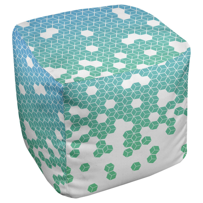 Repose-pieds à cubes culbuté Avicia, H 19,5 po x L 117 po x P 20 po, Vert / blanc / bleu