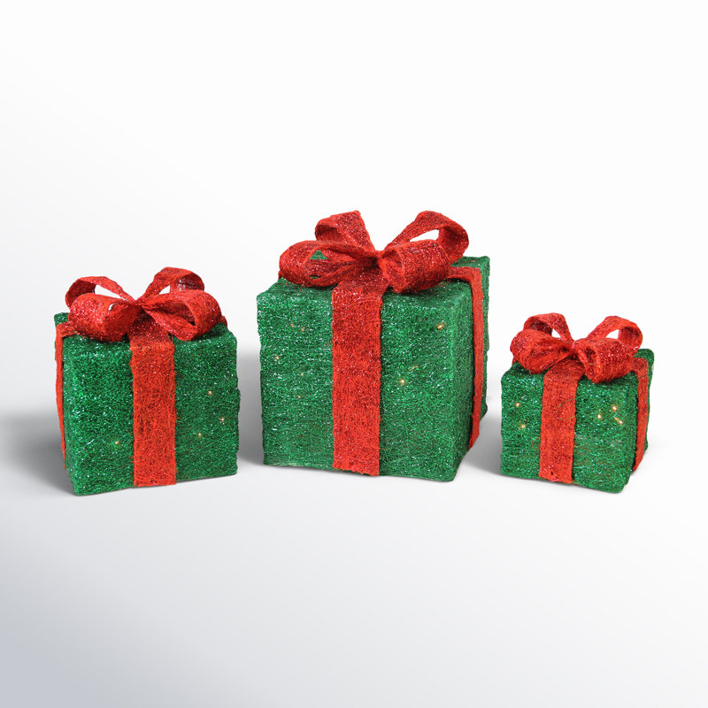 Coffret de Noël illuminé, Vert foncé