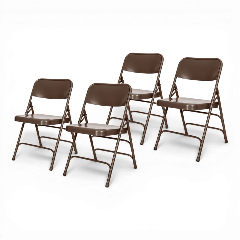 Chaise pliante empilable en métal Bernadine, Brun