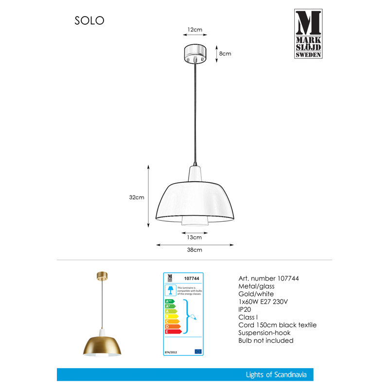 Hatcher 1 - Light Dome Pendant, Gold