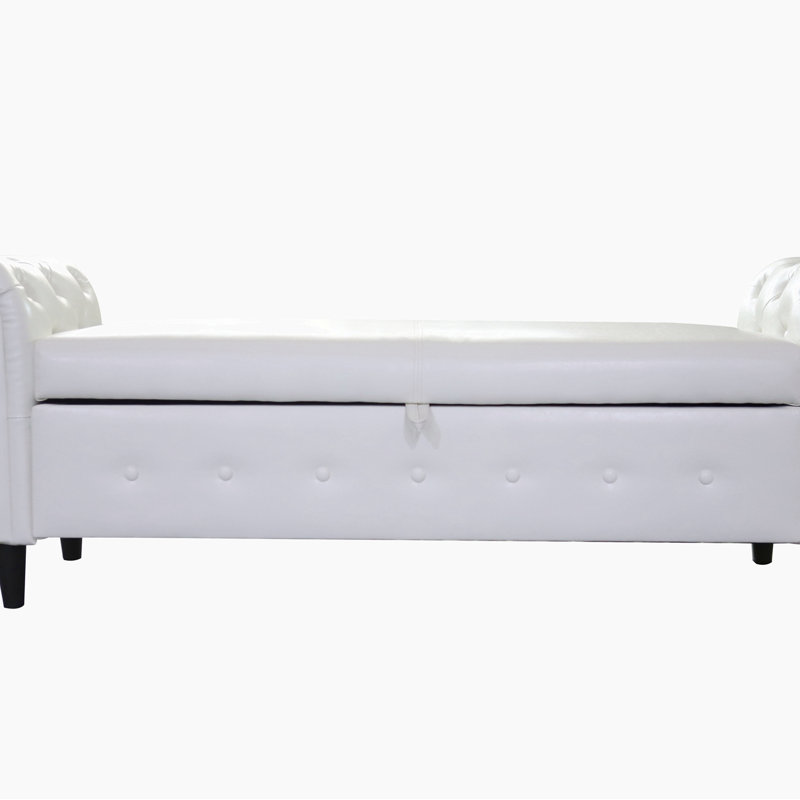 Banc de rangement rabattable, Blanc