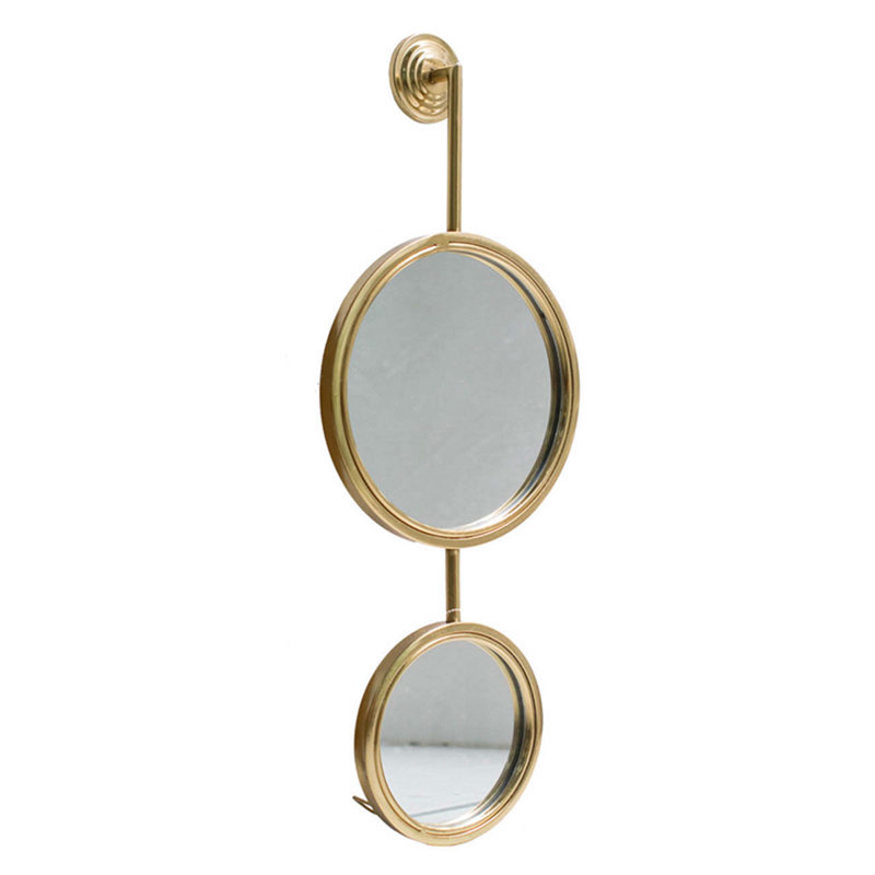 2 Circle Mirrors For Wall Decor, Unique Contemporary Wall Mirror for Living Room Bedroom Entryway