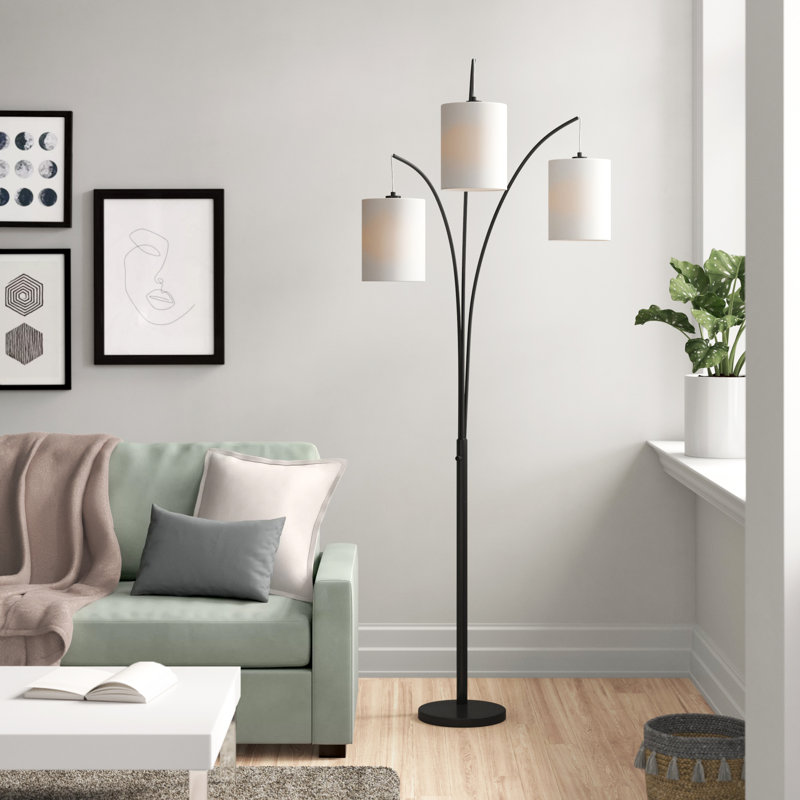 Leah 3-Light Floor Lamp - Black