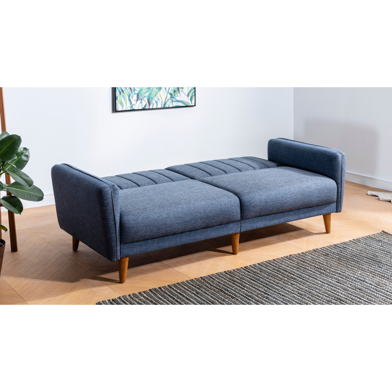 Ensemble de salon inclinable 2 pièces Oritz, 100 % lin bleu foncé