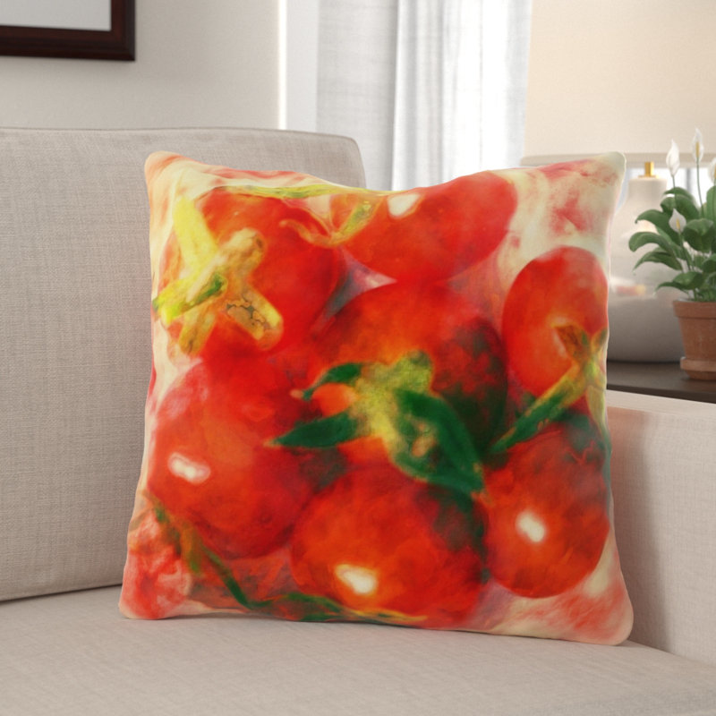 Coussin en tomates Fayetteville, Microsuède, Intérieur