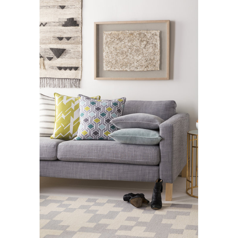 Housse de coussin 100% coton Inga, Sarcelle multicolore