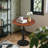 Vintage End Table With Handle Crank Industrial Bar Table Solid Wood Top Dia19.7"-489588432
