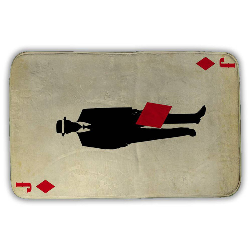 Jack of diamonds Bath Mat with Non-Slip Backing - Quick Dry Memory Foam Bathroom Rug - Absorbent - Modern Plush Spa-Style - Machine Washable